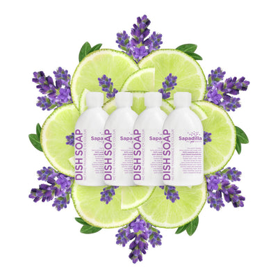 Sapadilla Sweet Lavender + Lime DISH SOAP 4 PACK