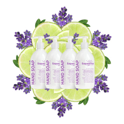Sapadilla Sweet Lavender + Lime HAND SOAP 4 PACK